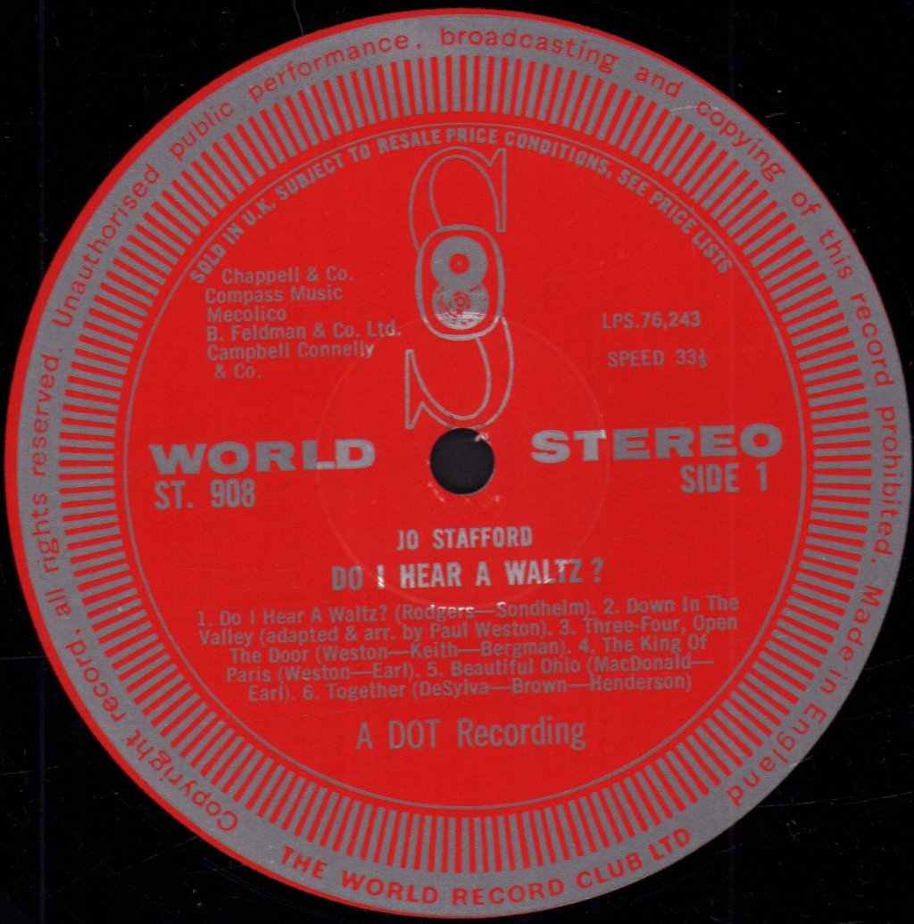 Jo Stafford - Do I Hear A Waltz? - Lp