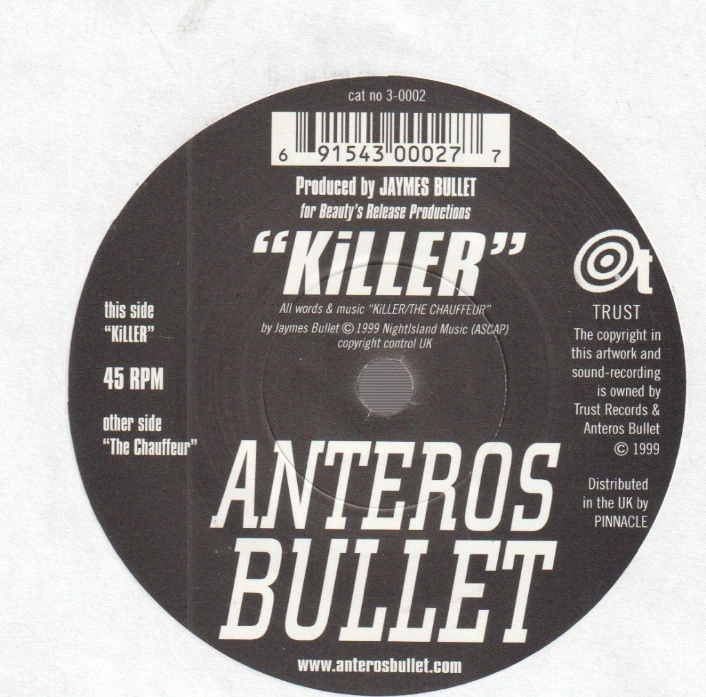 Anteros Bullet, Jaymes Bullet - Killer - 7 Inch