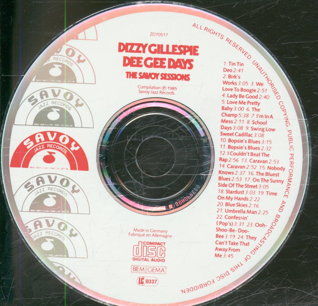 Dizzy Gillespie - Dee Gee Days - Cd