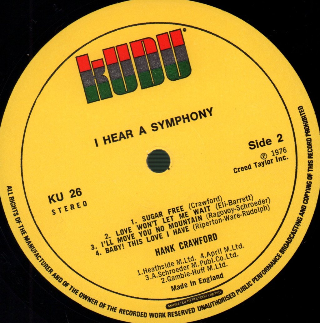 Hank Crawford - I Hear A Symphony - Lp