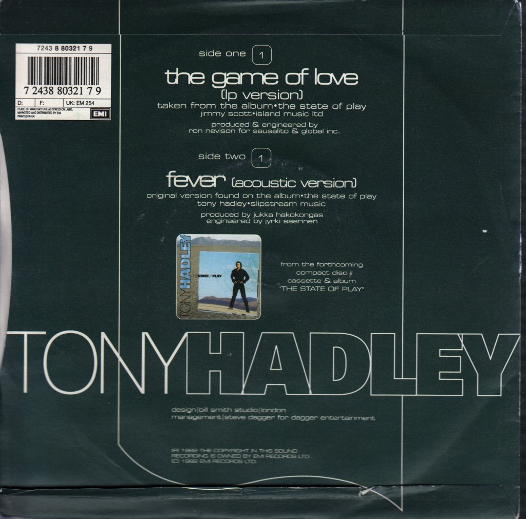 Tony Hadley - Game Of Love - 7 Inch