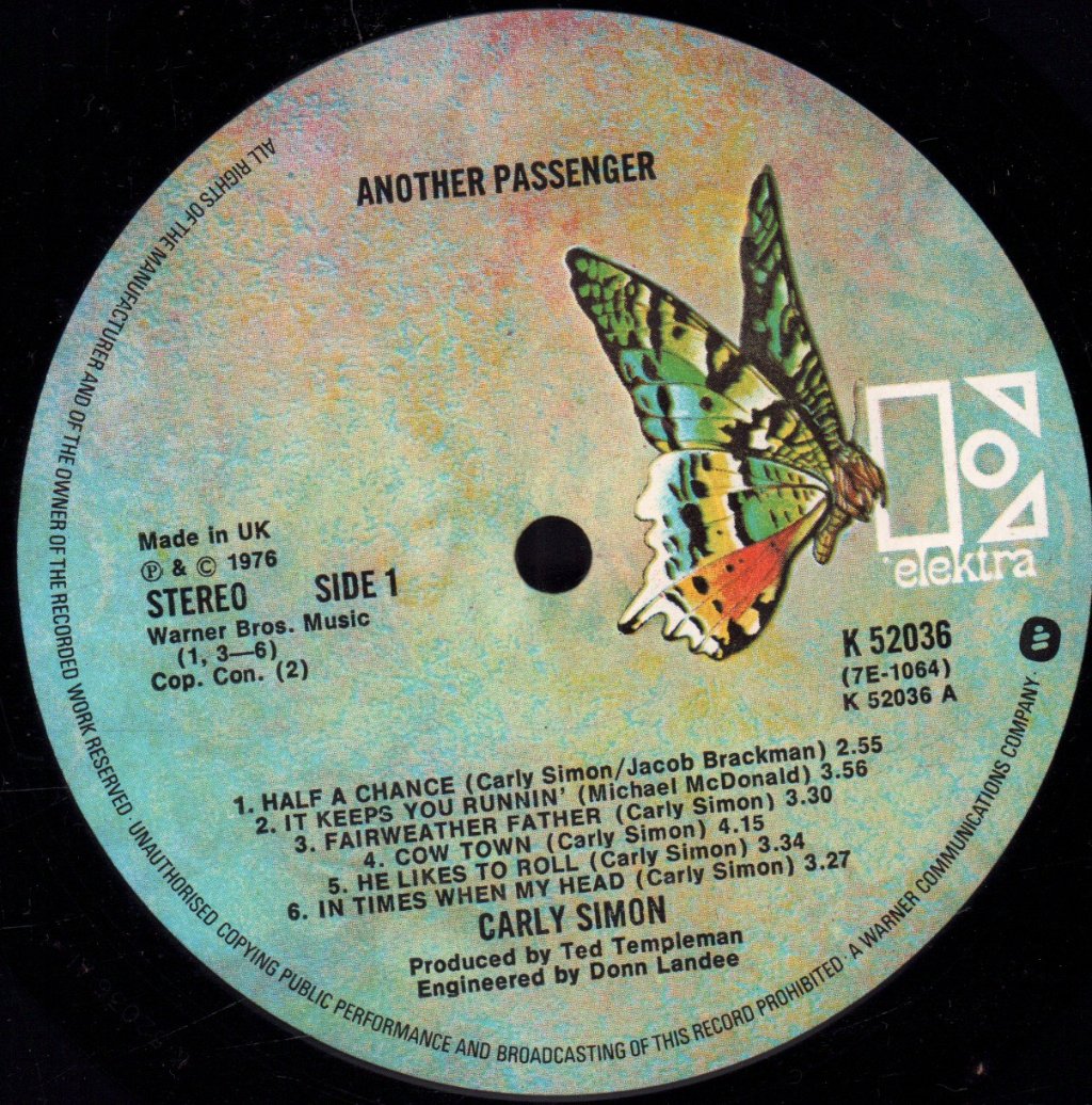 Carly Simon - Another Passenger - Lp