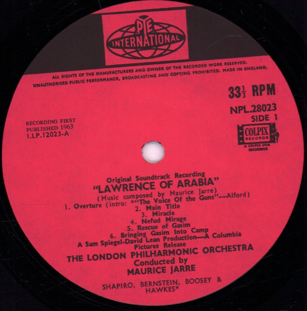 London Philharmonic Orchestra - Lawrence Of Arabia original soundtrack - Lp