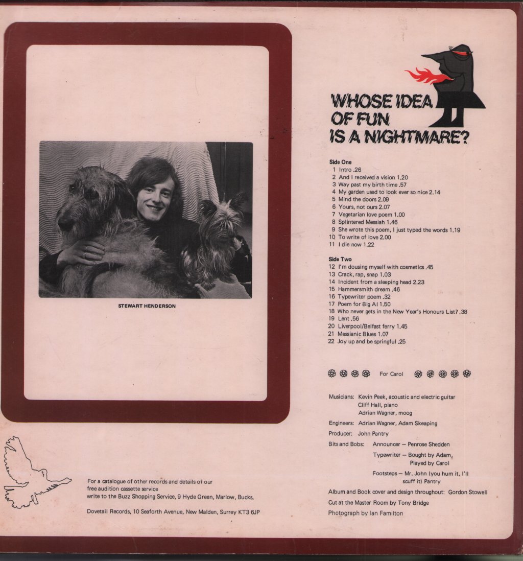 Stewart Henderson - Whose Idea Of Fun Is A Nightmare? - Lp