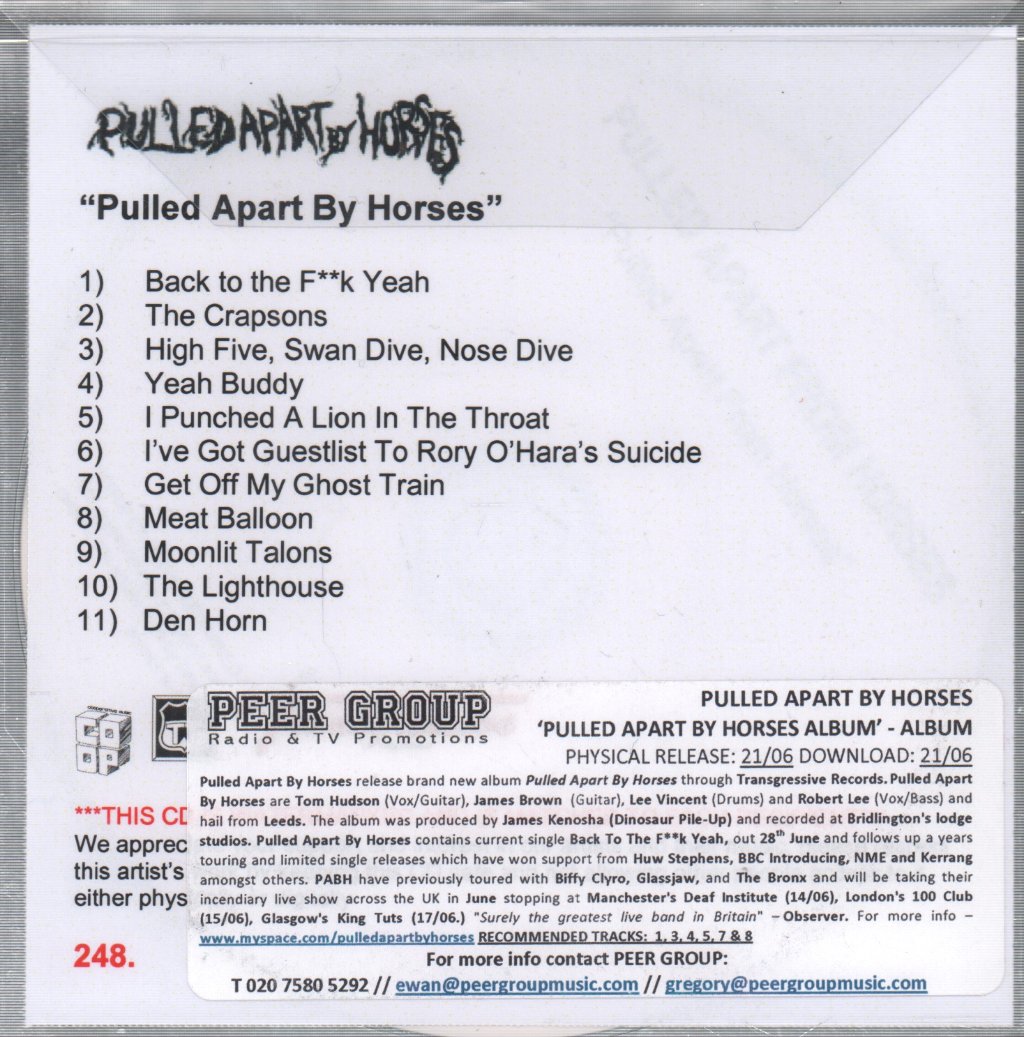 Pulled Apart By Horses - Back To The F**K Yeah - Cdr