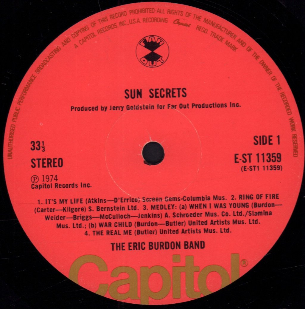Eric Burdon Band - Sun Secrets - Lp
