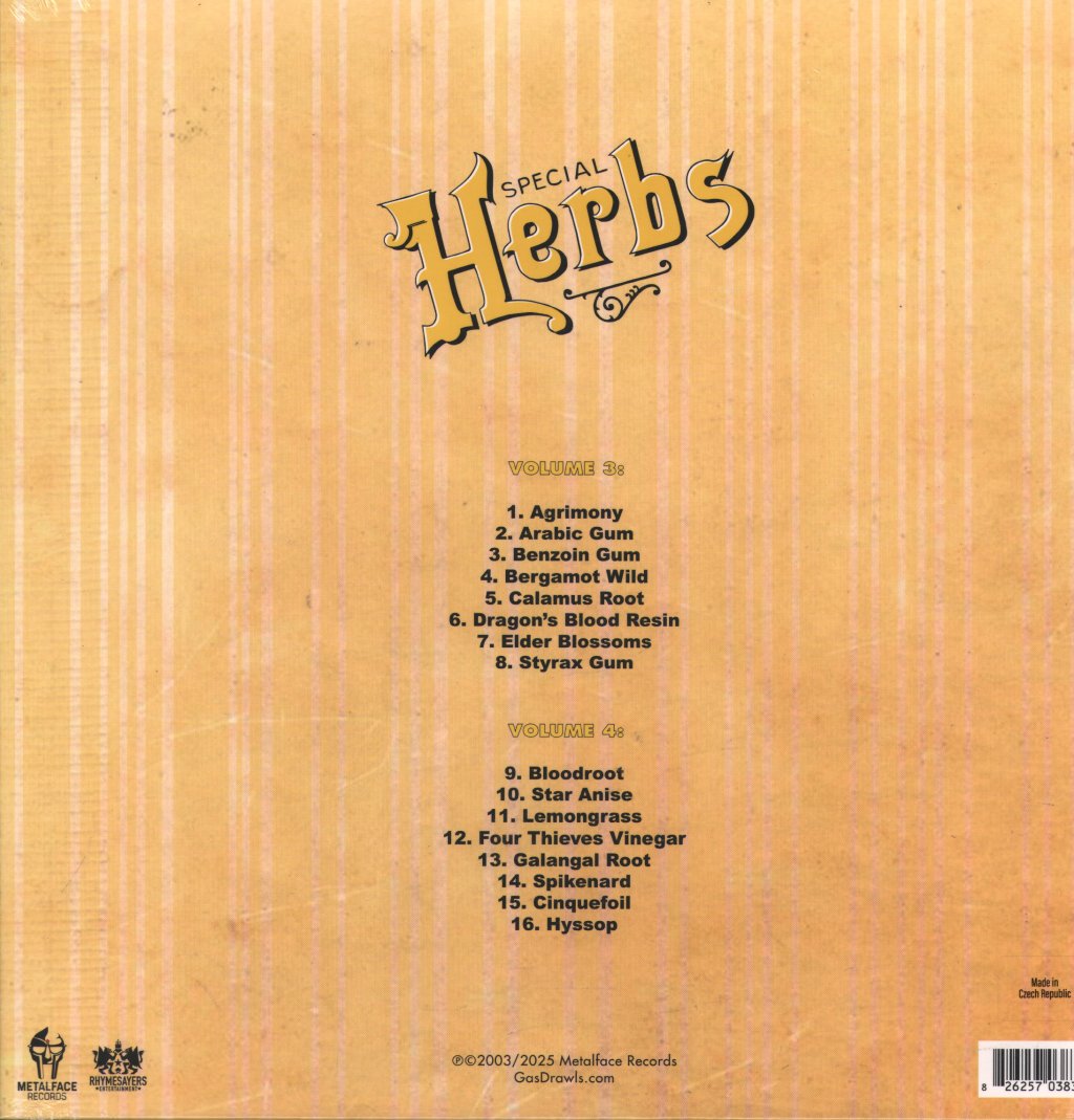MF DOOM - Metal Fingers Presents: Special Herbs Vol. 3 & 4 - Double Lp