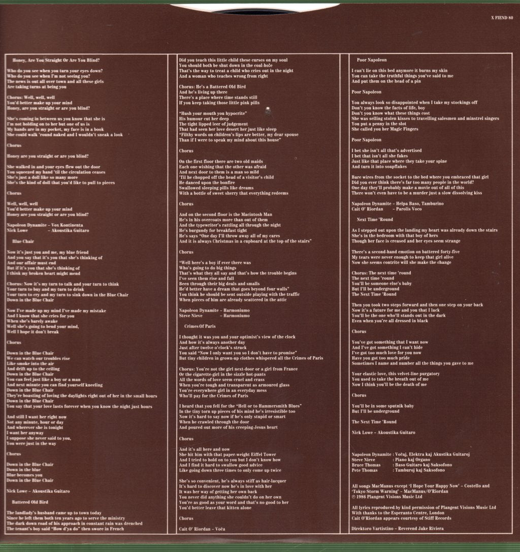 Elvis Costello And The Attractions - Blood & Chocolate - Lp