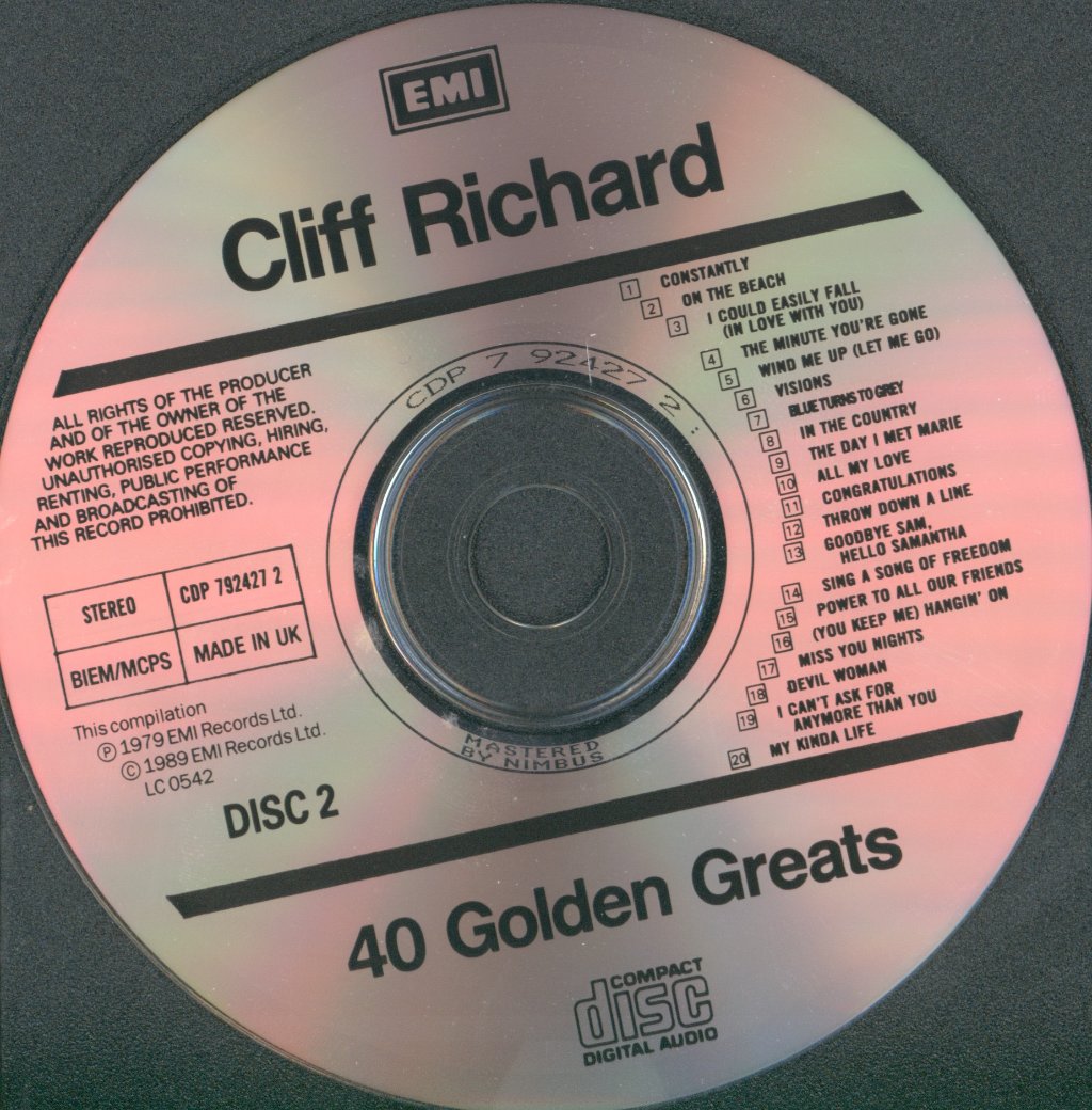 Cliff Richard - 40 Golden Greats - Double Cd