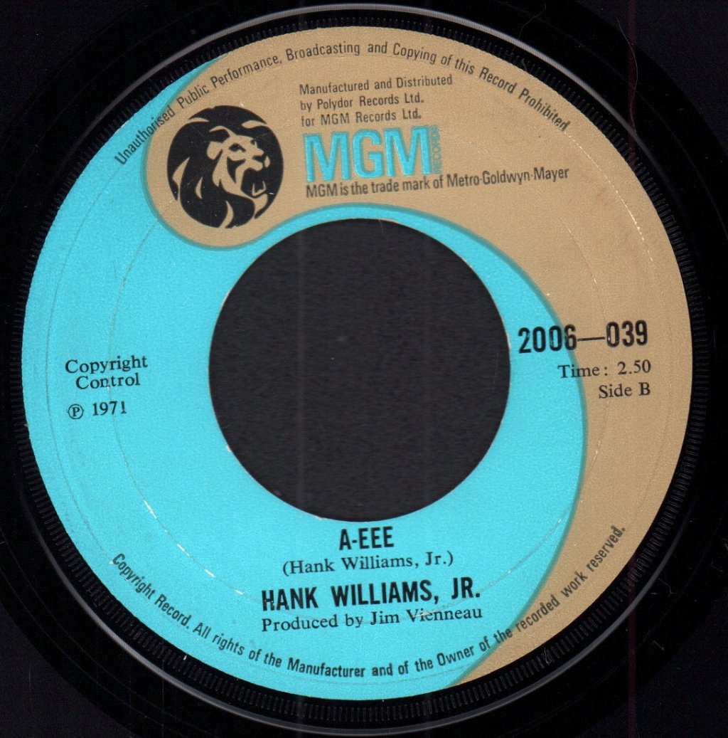 Hank Williams Jr - Rainin' In My Heart - 7 Inch