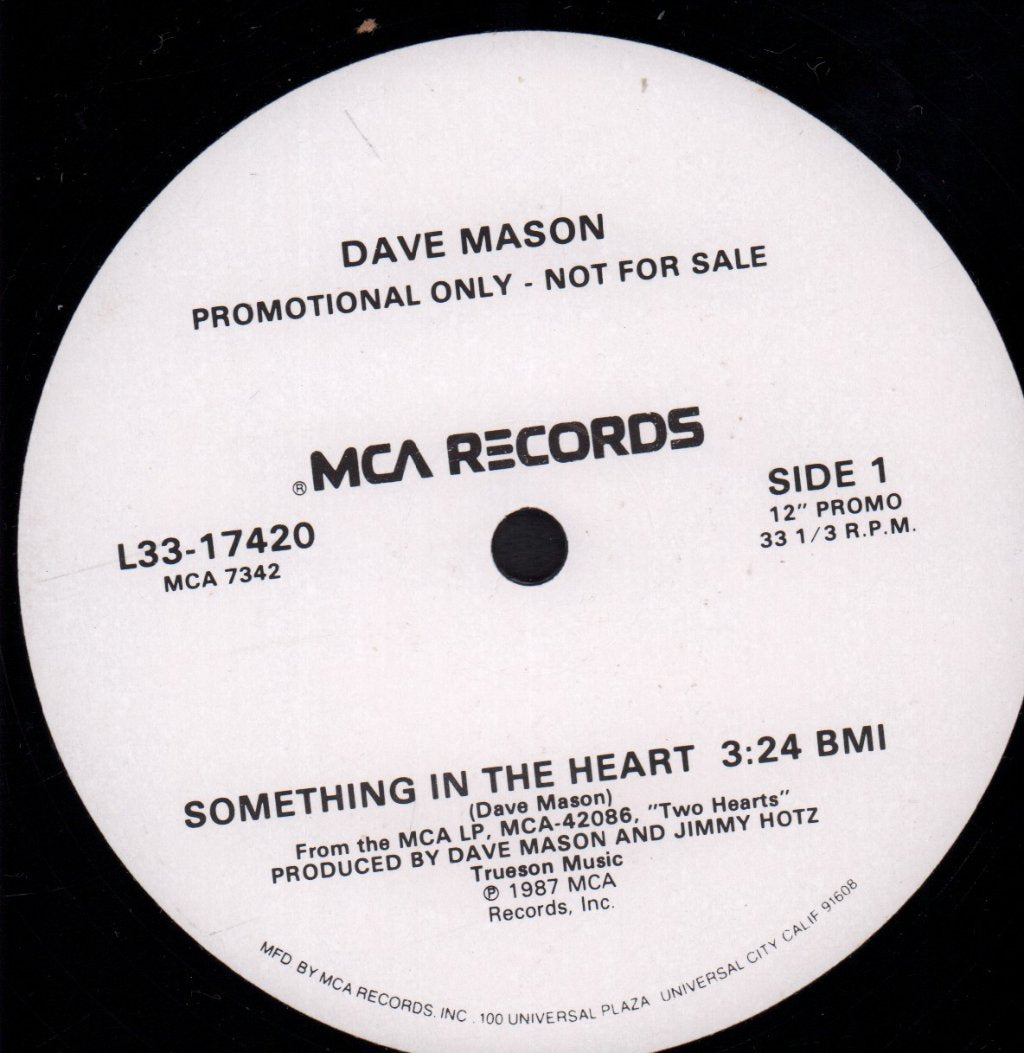 Dave Mason - Something In The Heart - 12 Inch