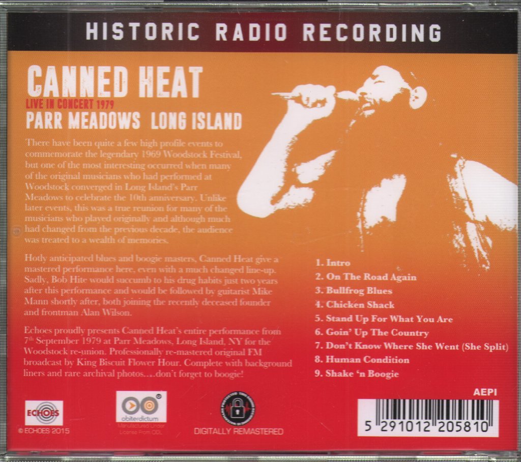 Canned Heat - Live In Concert 1979 (Parr Meadows Long Island) - Cd