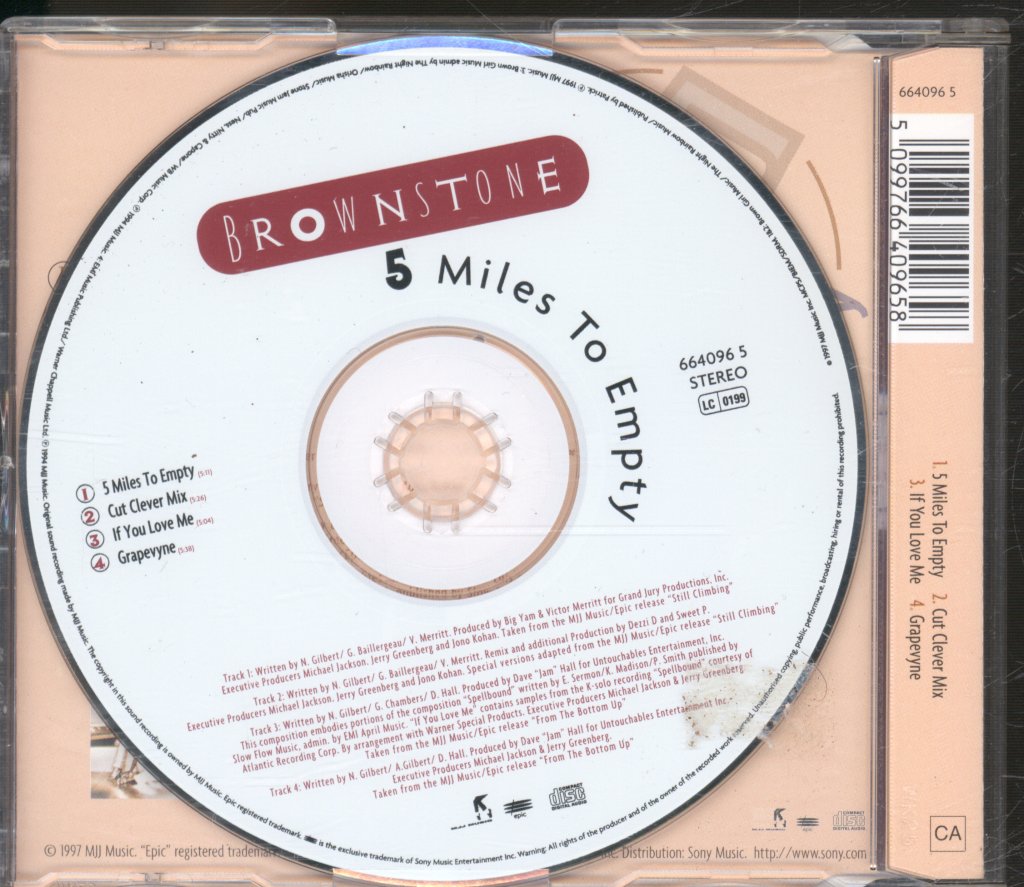 Brownstone - 5 Miles To Empty - Cd