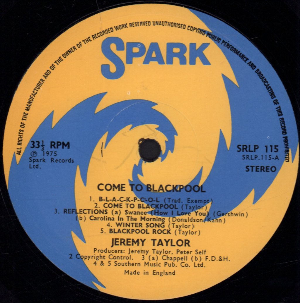 Jeremy Taylor - Come To Blackpool - Lp