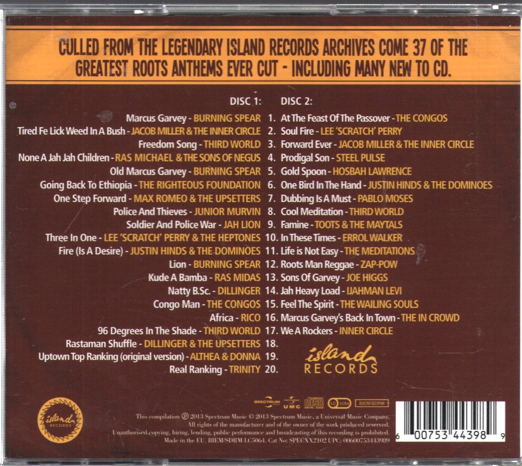 Various Artists - Island Records Presents Roots (37 Essential Roots Anthems) - Double Cd