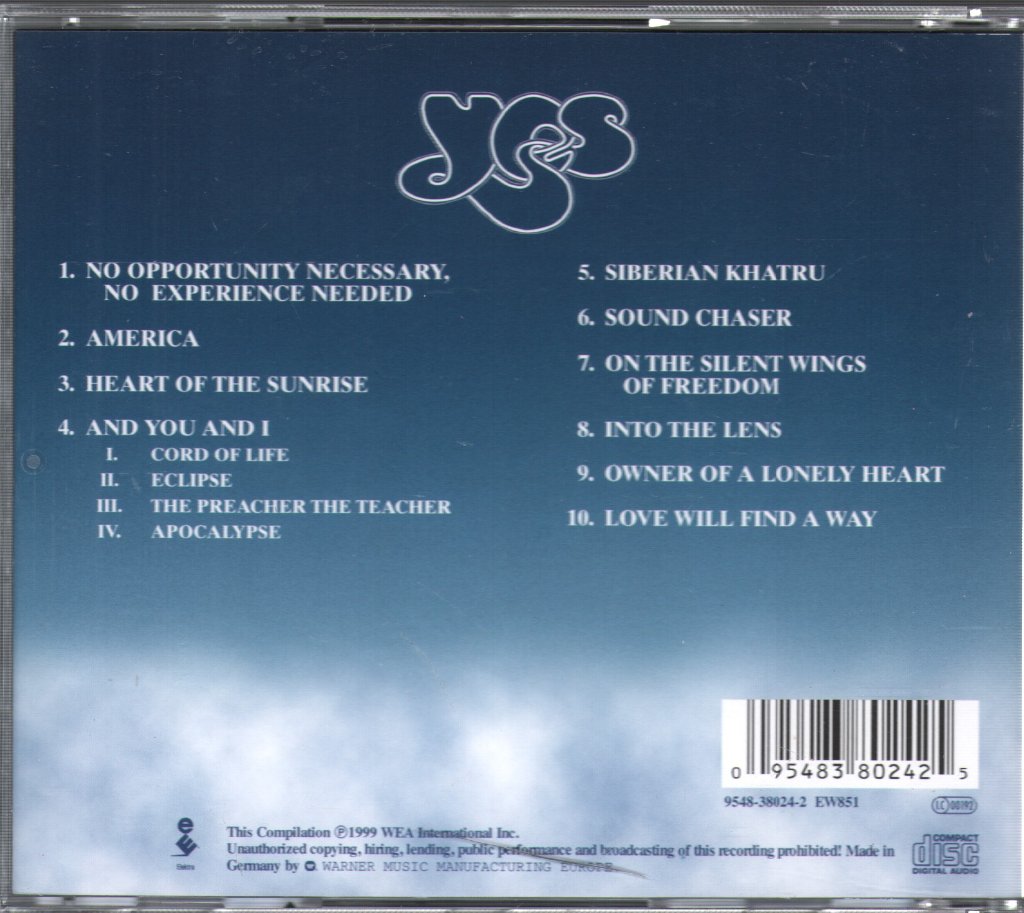 Yes - Best Of Yes 1970 - 1987 - Cd
