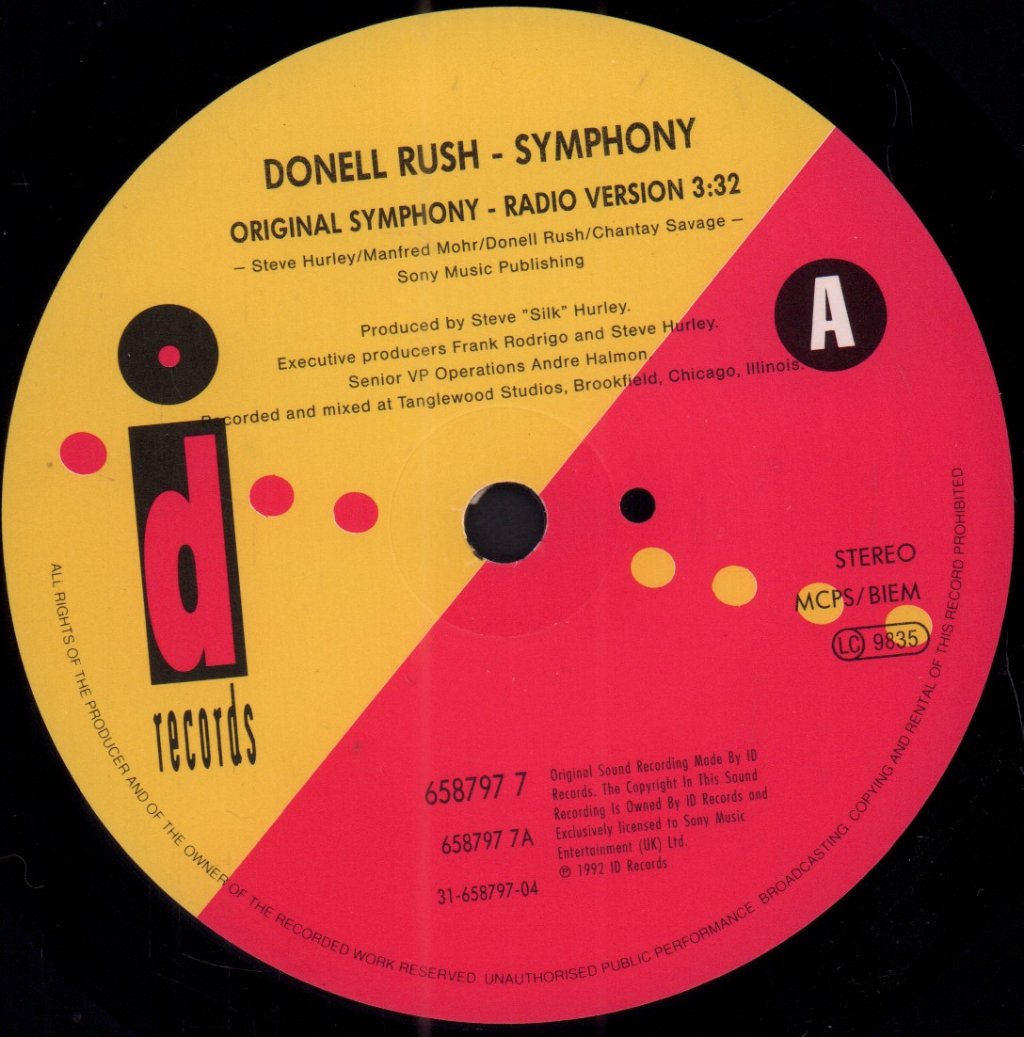 Donell Rush - Symphony - 7 Inch