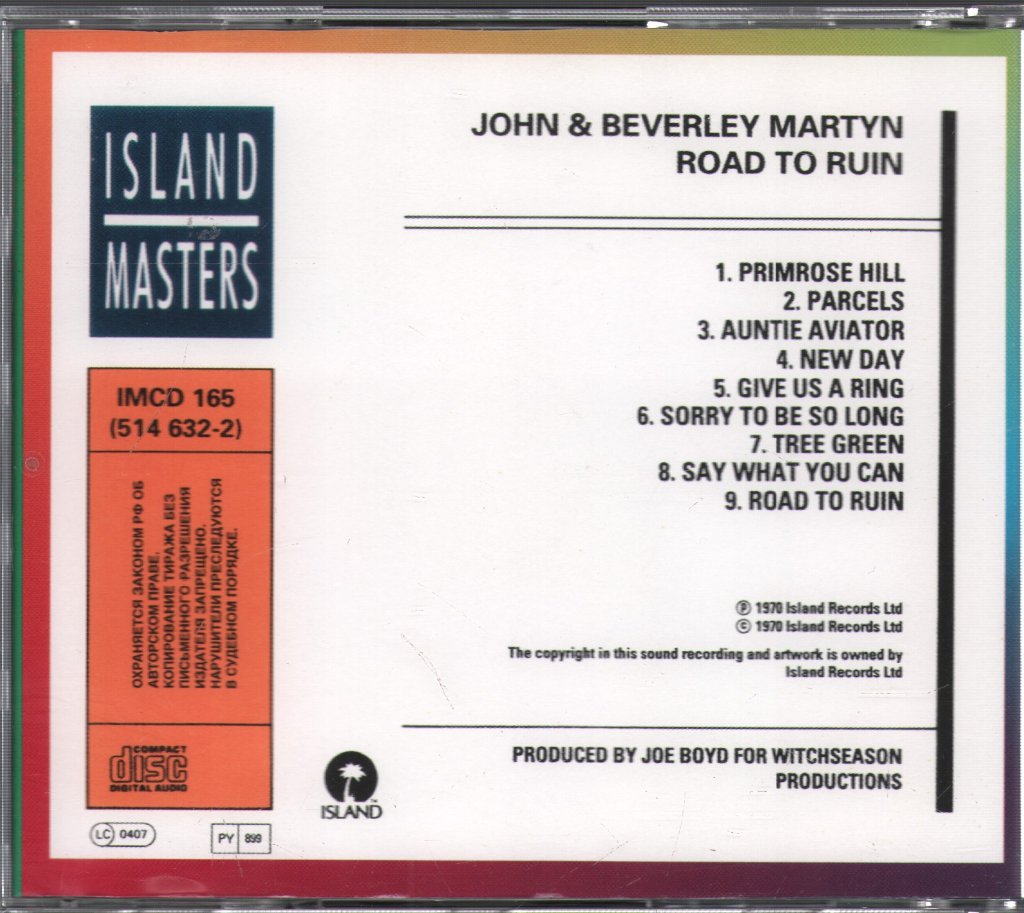 John & Beverley Martyn - Road To Ruin - Cd