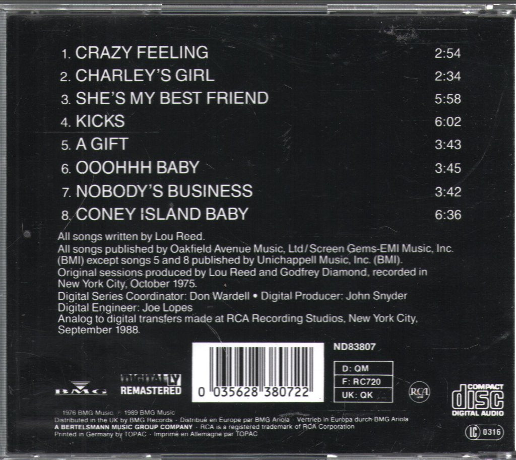 Lou Reed - Coney Island Baby - Cd