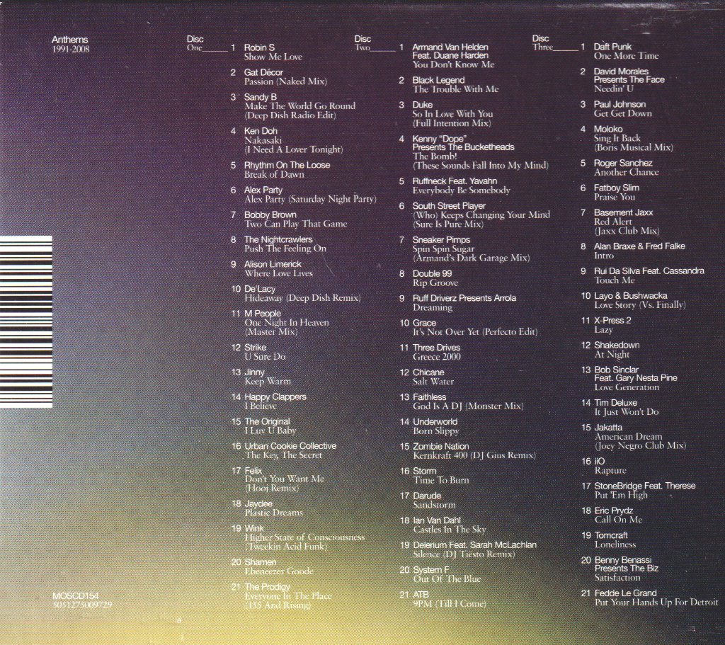 Various Artists - Anthems 1991-2008 - Cd Set