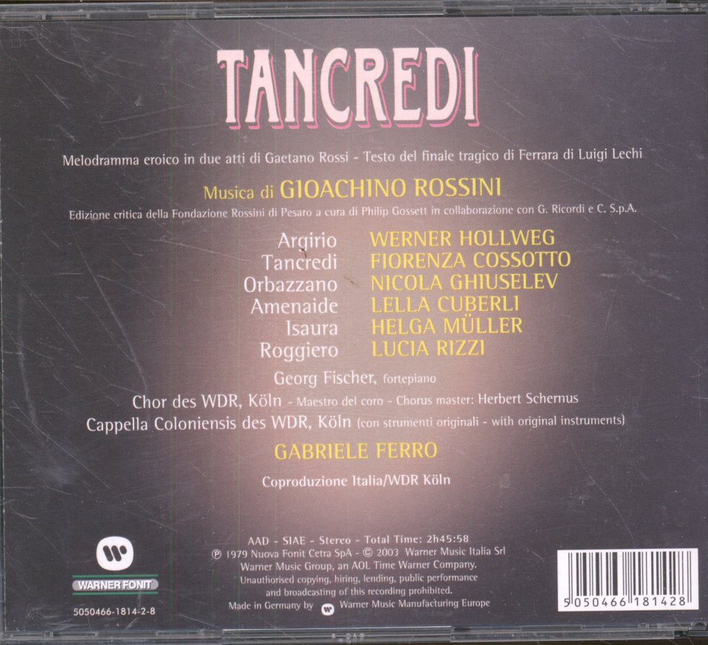 Gabriele Ferro, Cappella Coloniensis - Rossini - Tancredi - Cd Set