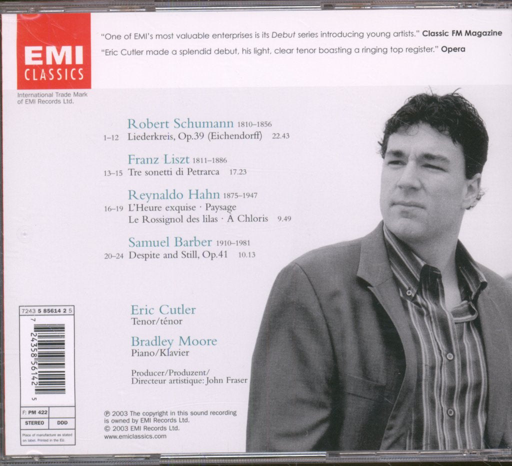 Eric Cutler - Schumann/Liszt/Hahn/Barber Songs - Cd