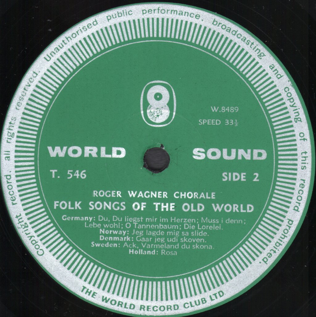 Roger Wagner Chorale - Folk Songs Of The Old World - Lp
