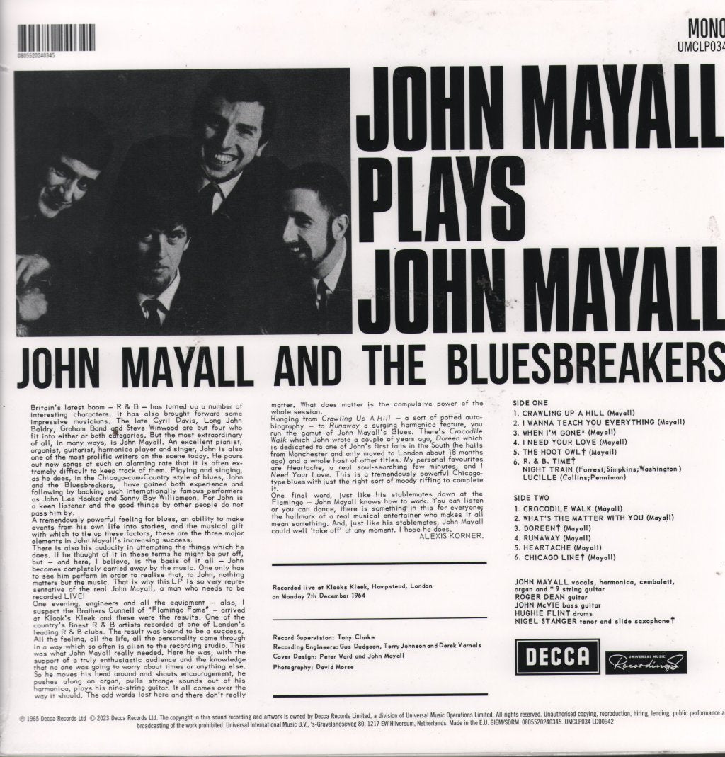 John Mayall & The Bluesbreakers - John Mayall Plays John Mayall - Lp