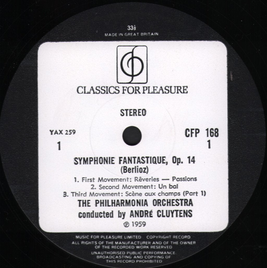 Andre Cluytens / Philharmonia Orchestra - Berlioz - Symphonie Fantastique - Lp
