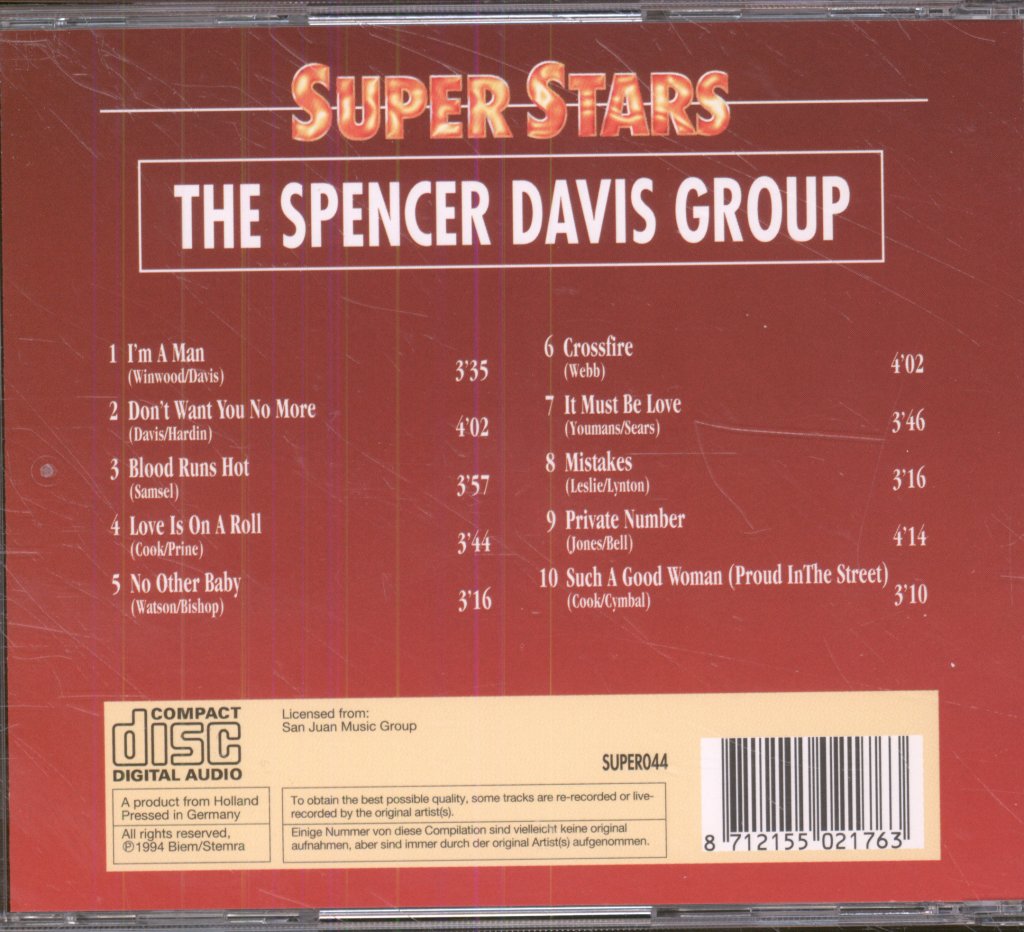 Spencer Davis Group - Super Stars - Cd