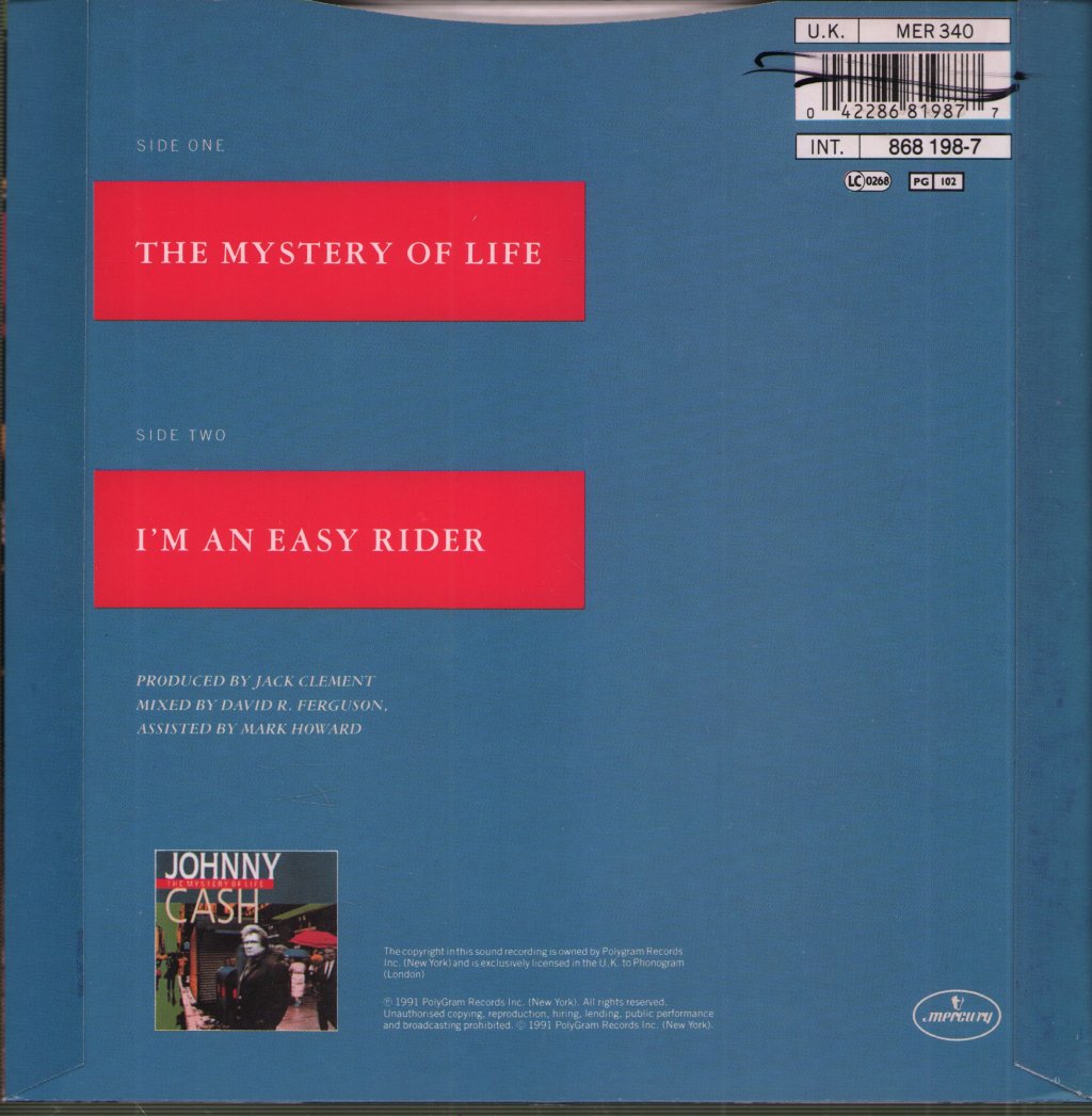 Johnny Cash - Mystery Of Life - 7 Inch