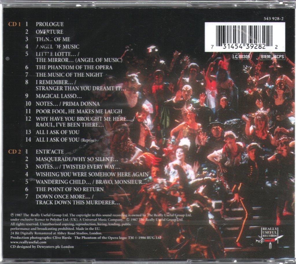 Andrew Lloyd Webber - Phantom Of The Opera - Double Cd
