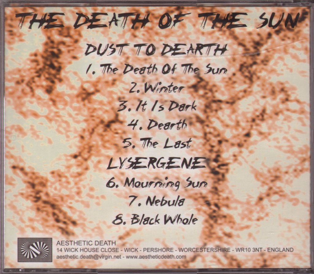 Dust To Dearth / Lysergene - Death Of The Sun - Cd