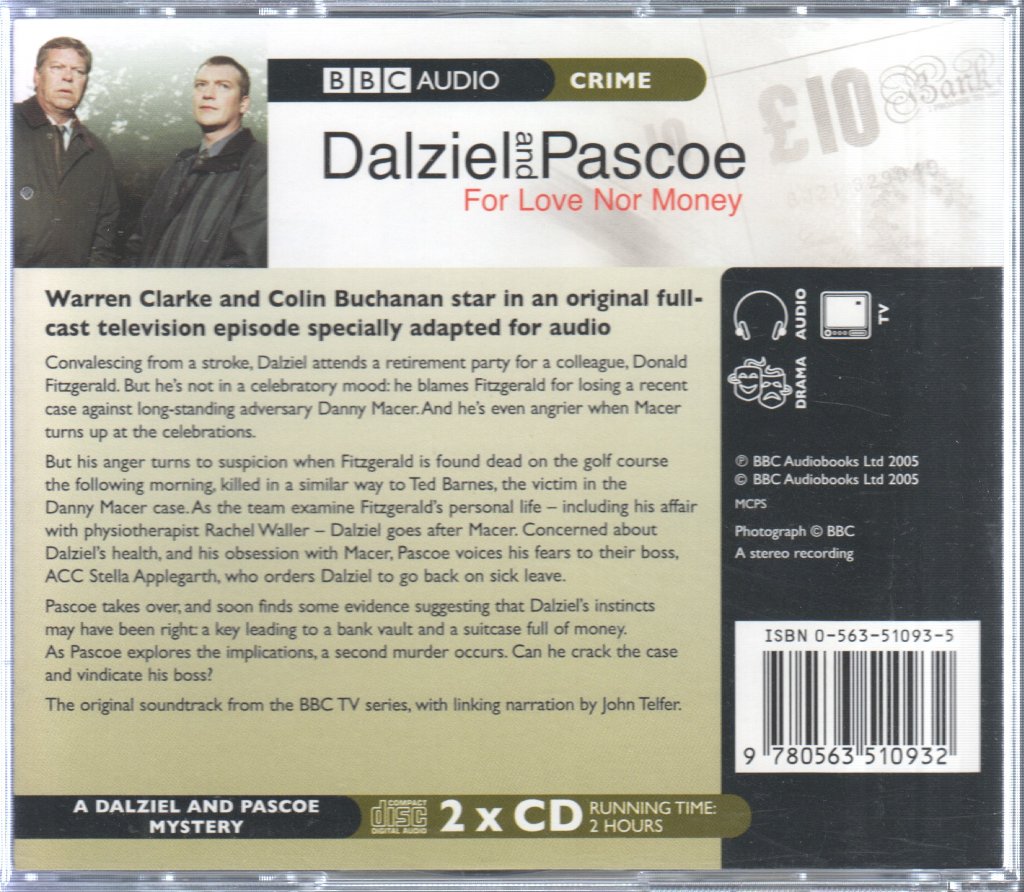 Dalziel and Pascoe - For Love Nor Money - Double Cd