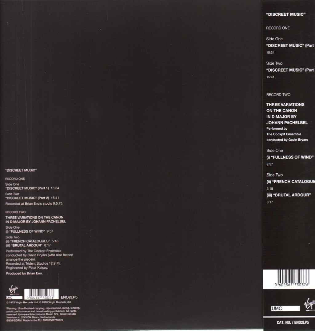 Brian Eno - Discreet Music - Double Lp