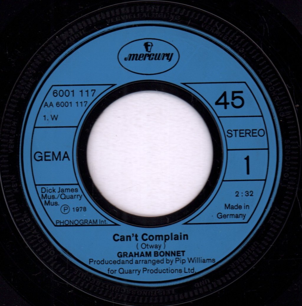 Graham Bonnet - Can't Complain - 7 Inch