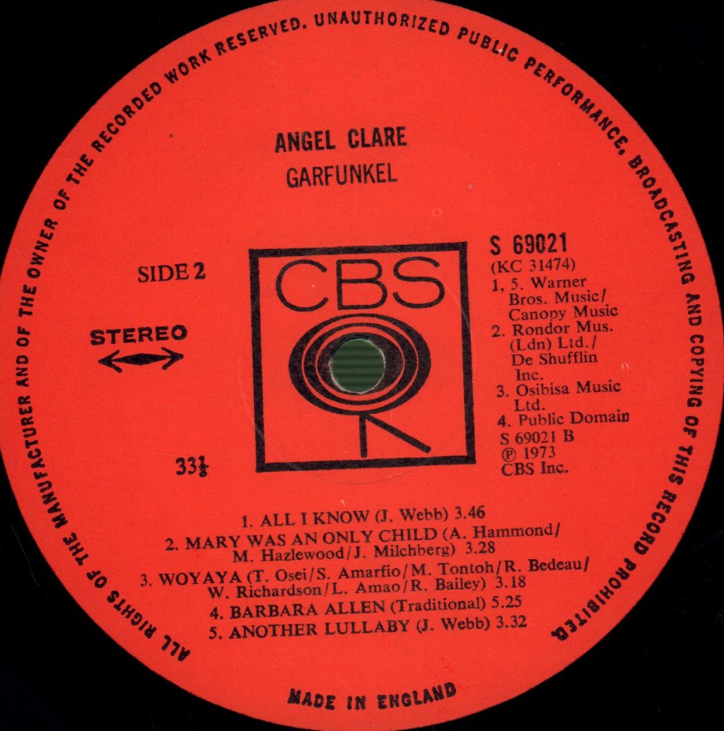 Art Garfunkel - Angel Clare - Lp