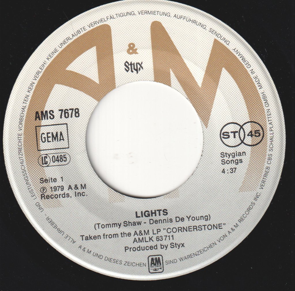 Styx - Lights - 7 Inch