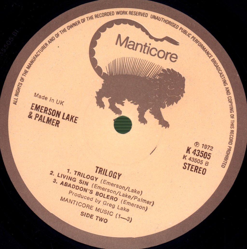 Emerson Lake And Palmer - Trilogy - Lp