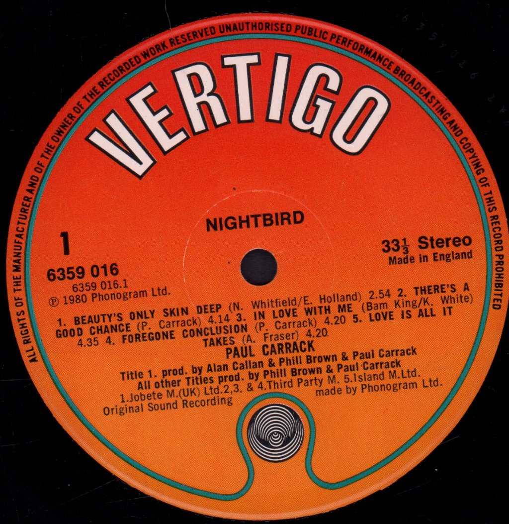 Paul Carrack - Nightbird - Lp