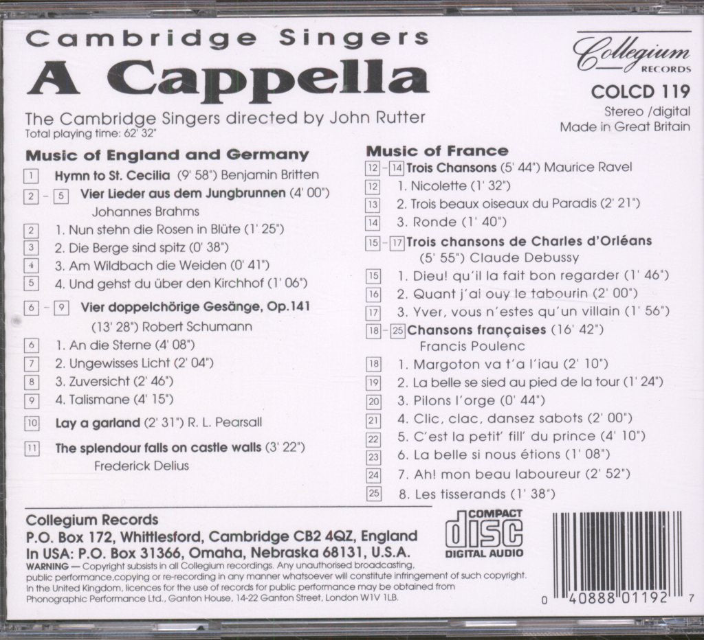 John Rutter - A Cappella - Cd