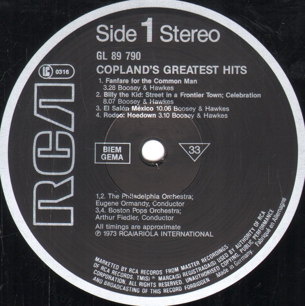 Various Artists - Copland's Greatest Hits - Lp