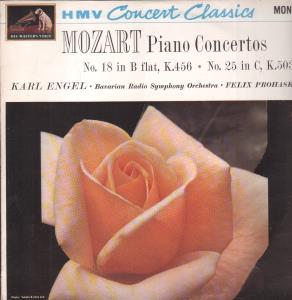 Karl Engel / Bavarian Radio Symphony Orchestra - Mozart Piano Concertos No.18 In B Flat / No.25 In C - Lp
