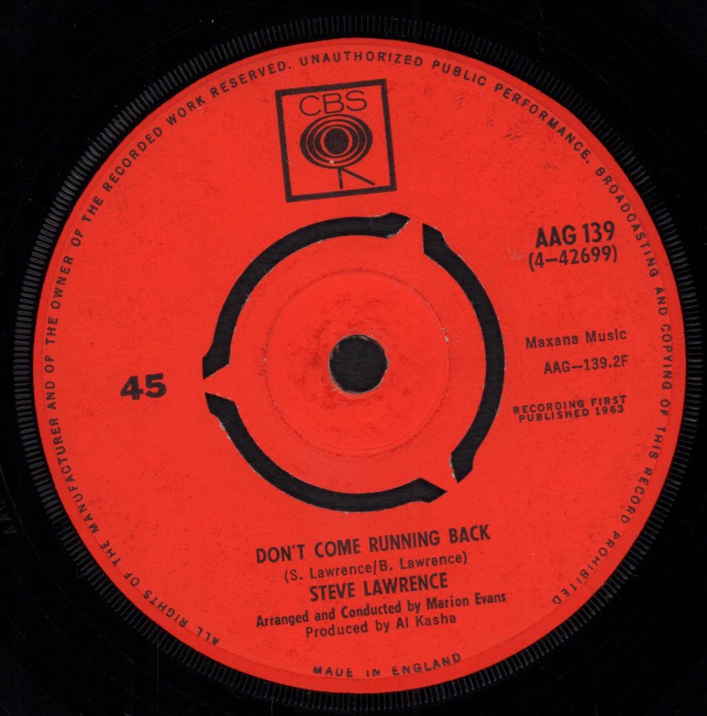 Steve Lawrence - Don't Be Afraid Little Darlin' - 7 Inch