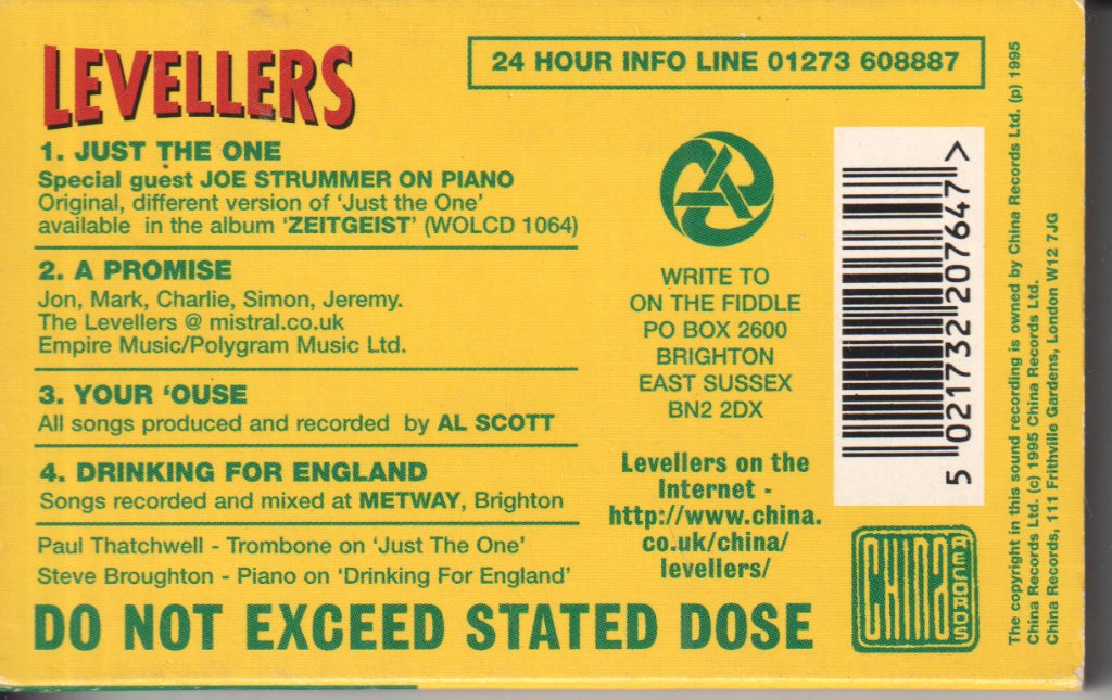 Levellers - Just The One - Cassette