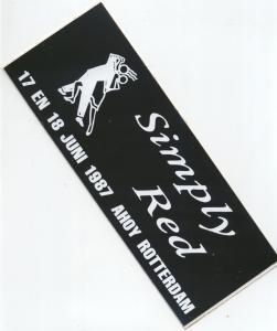 Simply Red - Ahoy Rotterdam 17-18/6/87 - Sticker