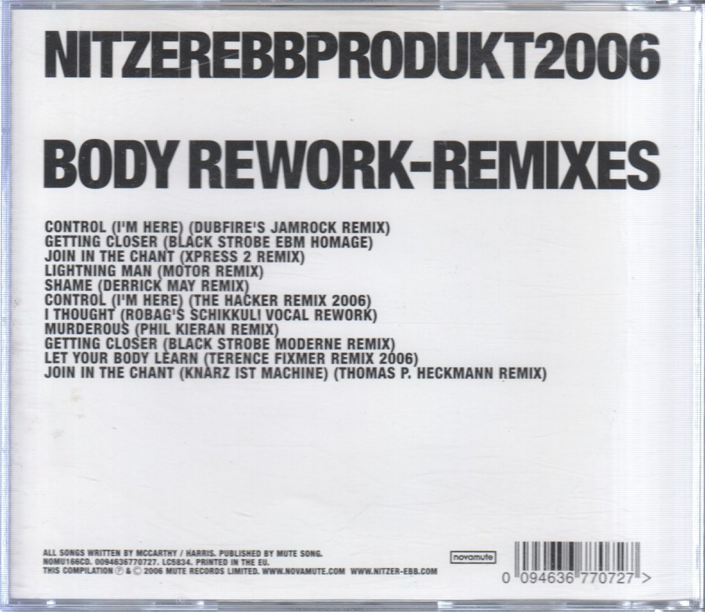 Nitzer Ebb - Body Rework-Remixes - Cd