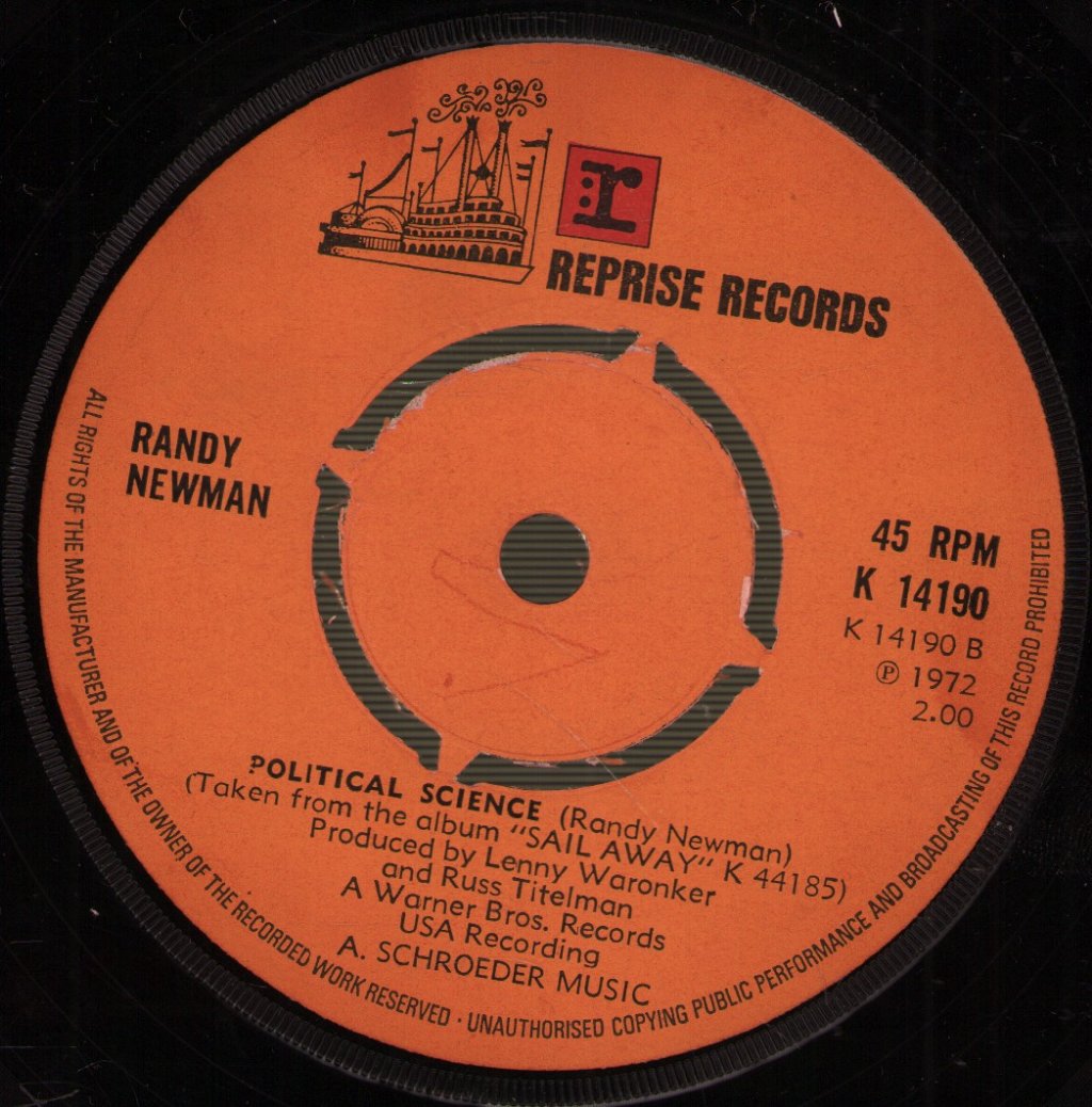 Randy Newman - Sail Away / Political Science - 7 Inch