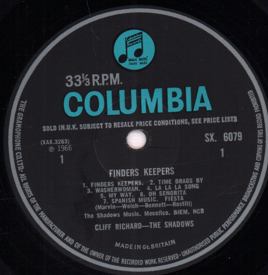 Cliff Richard And The Shadows - Finders Keepers - Lp