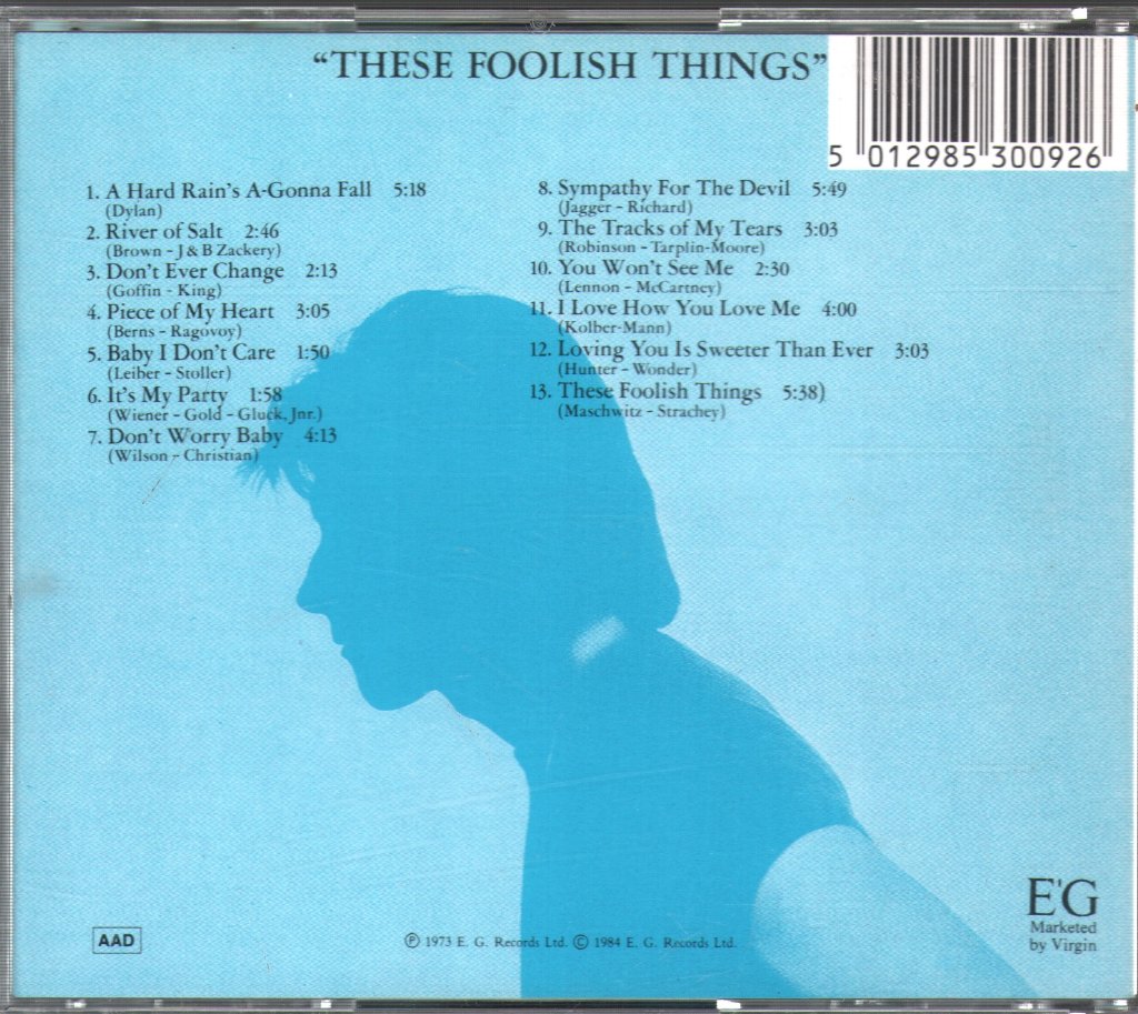 Bryan Ferry - These Foolish Things - Cd